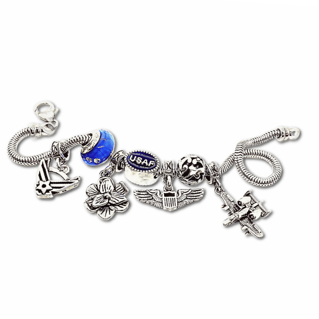 Air Force USAF Beaded Charm