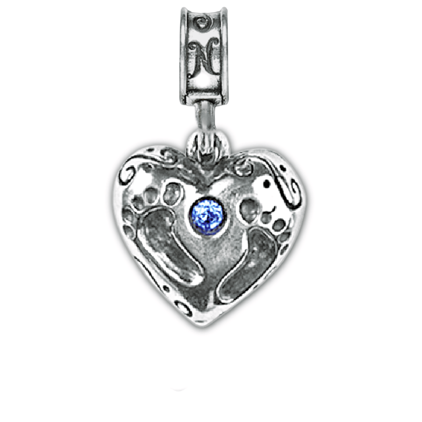 Baby Footprint Boy on Bail Charm