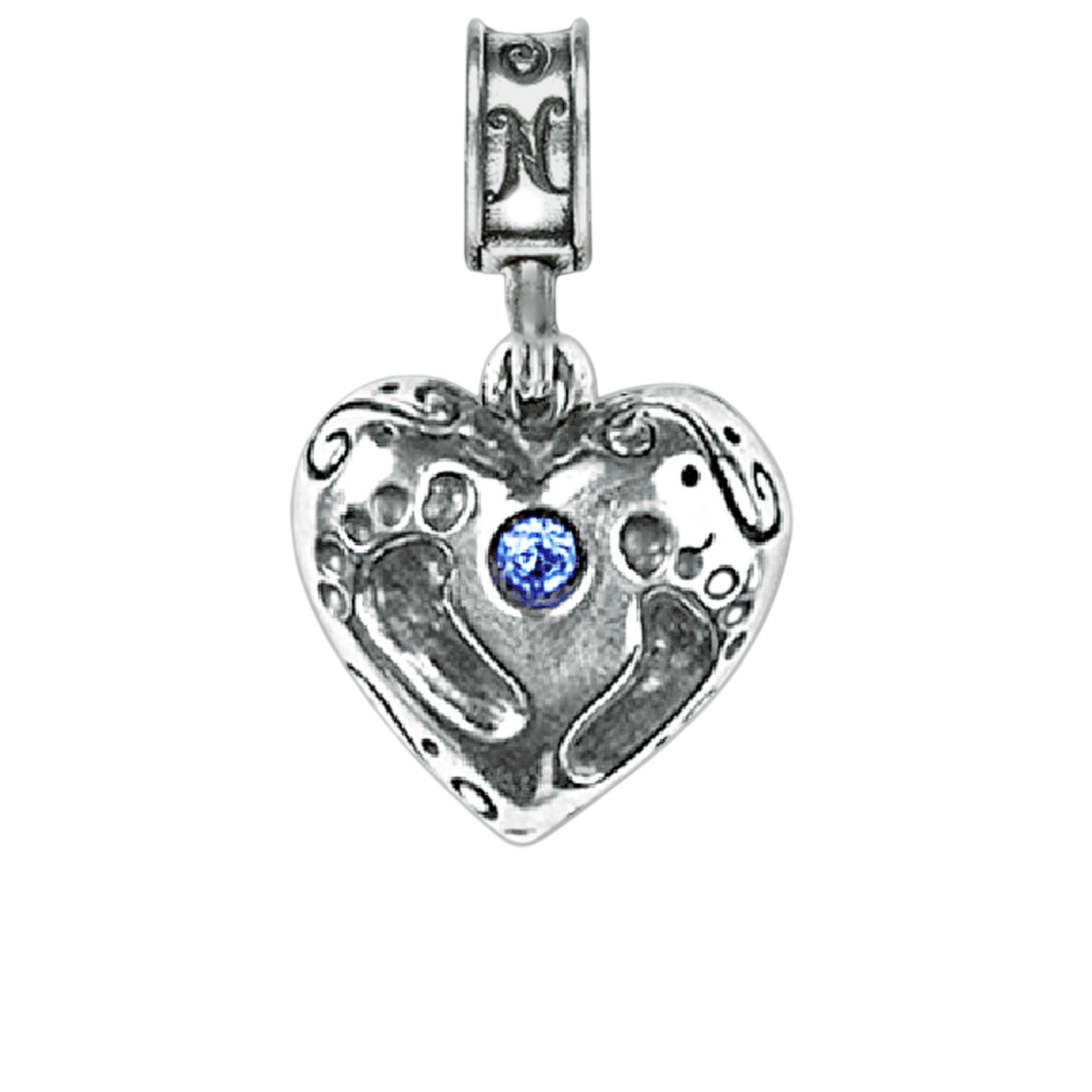 Baby Footprint Boy on Bail Charm
