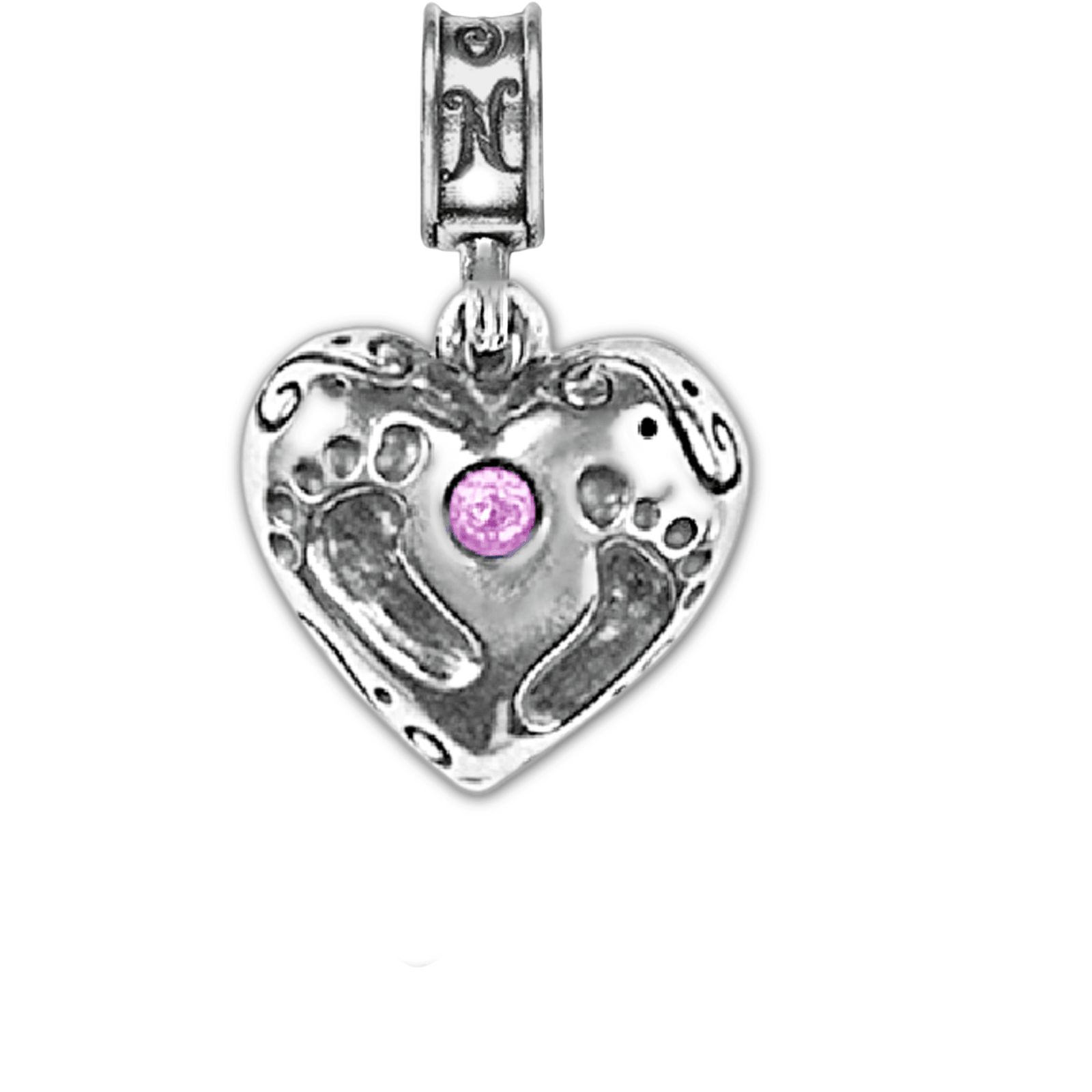 Baby Footprint Girl Dangle Charm