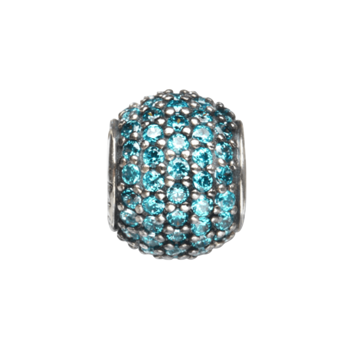 Light Blue Petite Pave Bead Charm