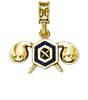 Military Jewelry, Military Charms, Military Gifts, Chemical Corps Charm, Chemical Ordnance, Gold