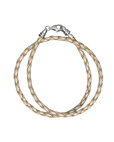 Necklace - Braided Leather, Pearl