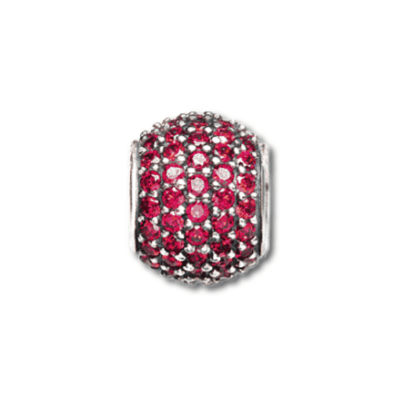 Red Petite Pave Bead Charm