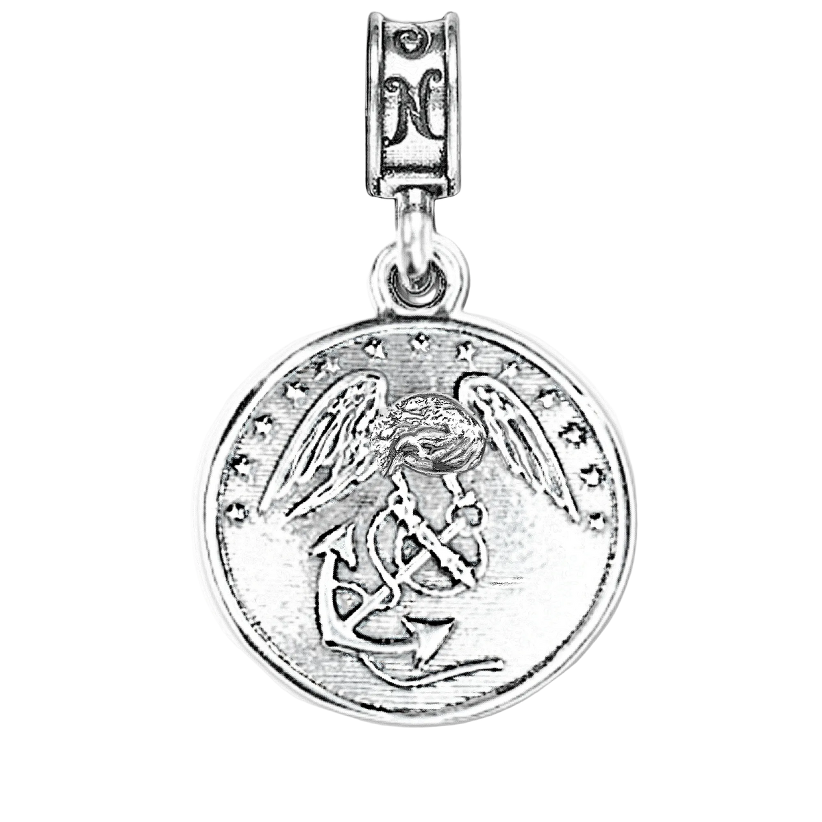 Marine Corps Button Sterling Silver Charm