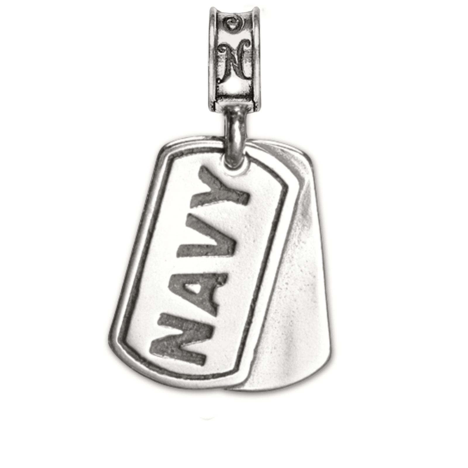 Navy Dog Tag Charm- Pendant