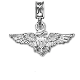 Military Jewelry, Military Charms, Navy, USN, Military Gifts, Naval Aviation Wings Charm, Silver