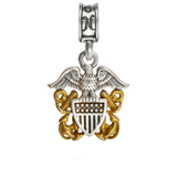 Military Jewelry, Military Charms, Navy, USN, Military Gifts, Navy Officer Crest Charm