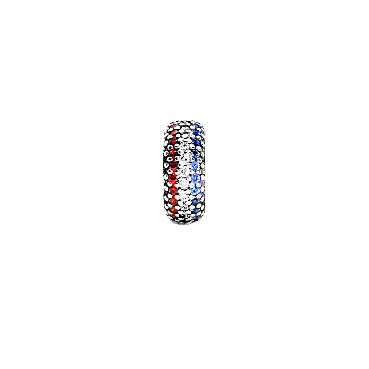 Coast Guard Striped Pave Spacer Bead