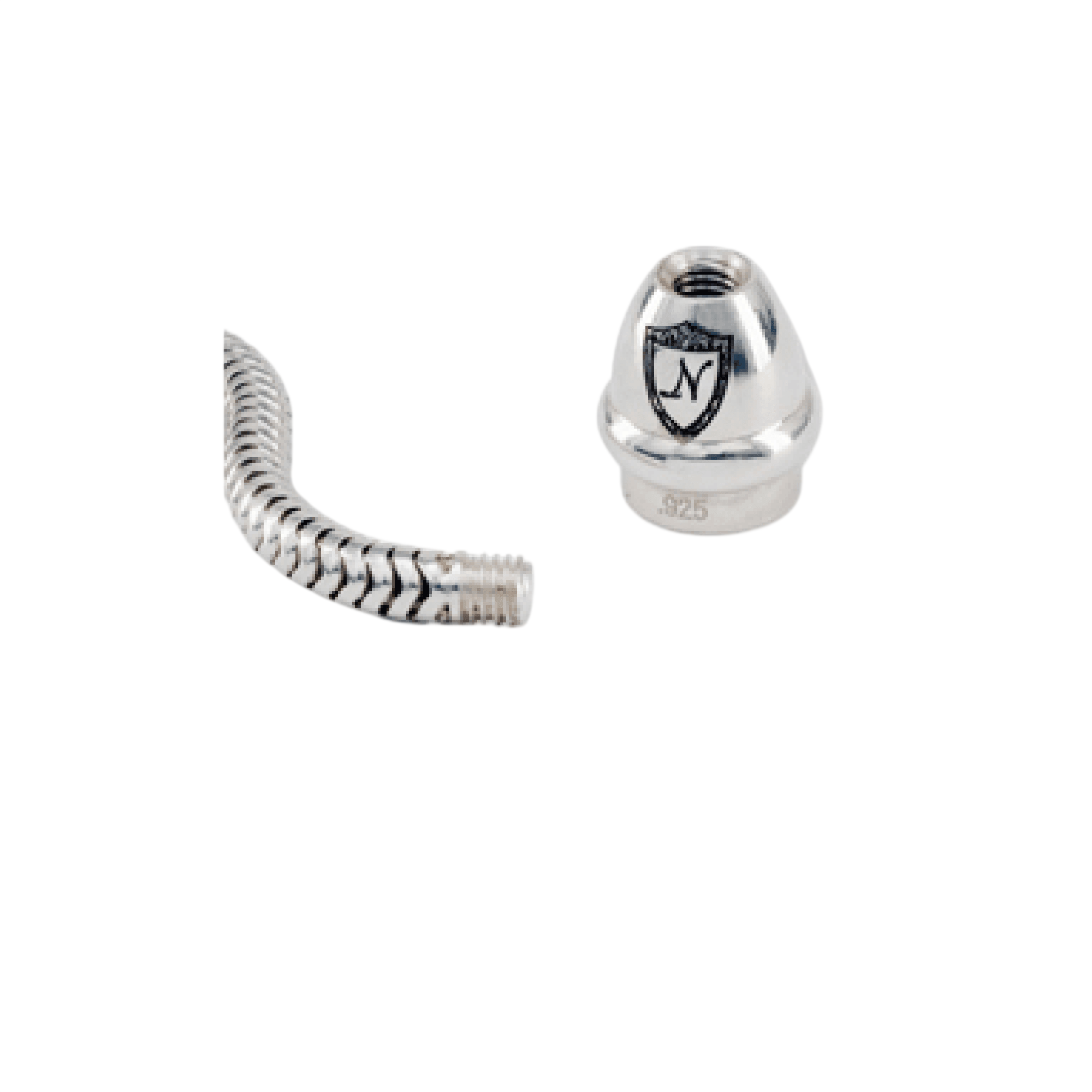 Replacement End, Magnetic sterling silver charm by Nomadés Collection, magnetic end design
