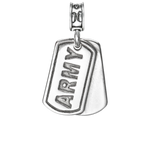 Military Jewelry, Military Charms, United States Army, Military Gifts, Army Dog Tag, Army Dog Tag charm in sterling silver, Licensed U.S. Army silver dog tag jewelry