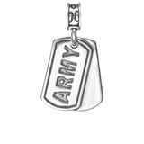 Military Jewelry, Military Charms, United States Army, Military Gifts, Army Dog Tag, Army Dog Tag charm in sterling silver, Licensed U.S. Army silver dog tag jewelry