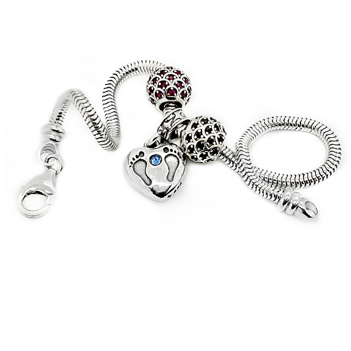 Baby Footprint Boy on Bail Charm