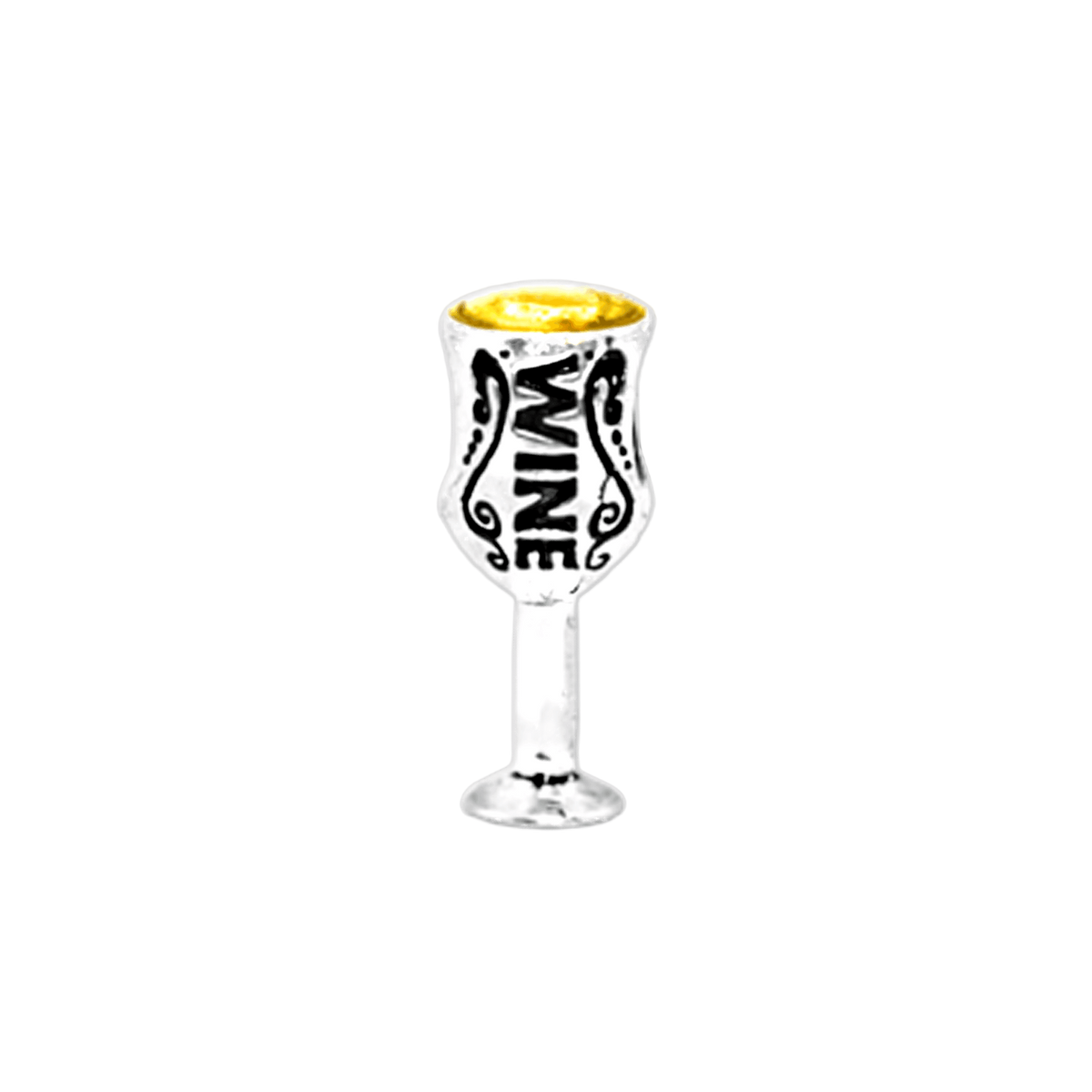 Wine Glass Bead Charm White