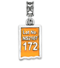 Military Jewelry, Military Charms, Military Gifts, Moving Place Tag Orange
