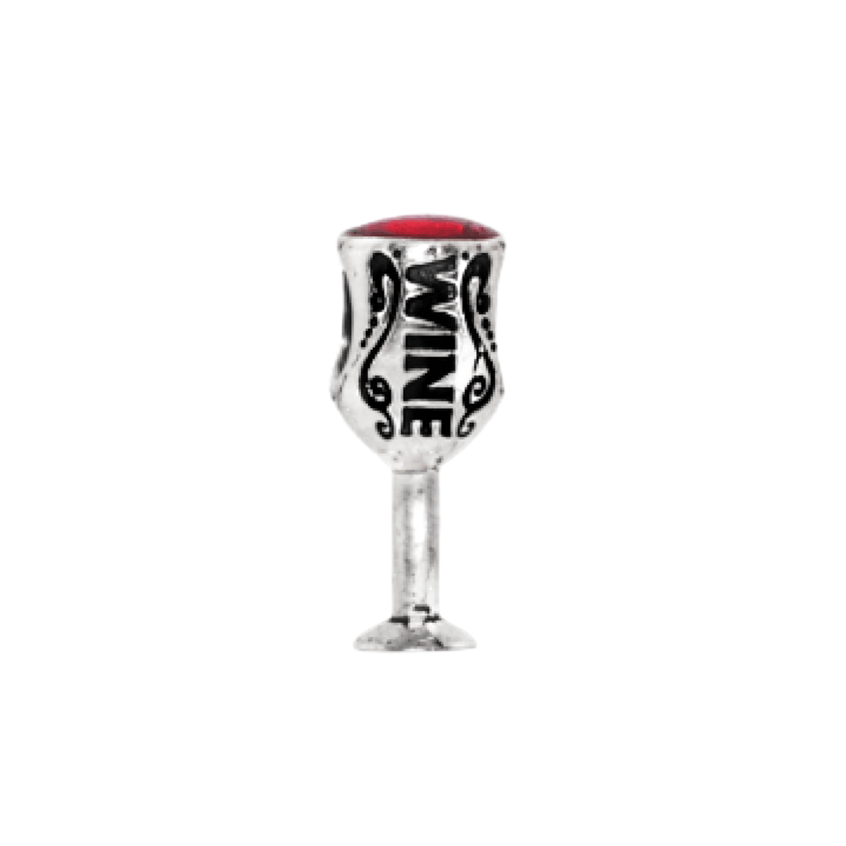 Wine Glass Bead Charm Red
