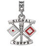 Military Jewelry, Military Charms, Marine Corps, USMC, Military Gifts, Signal Corps Charm