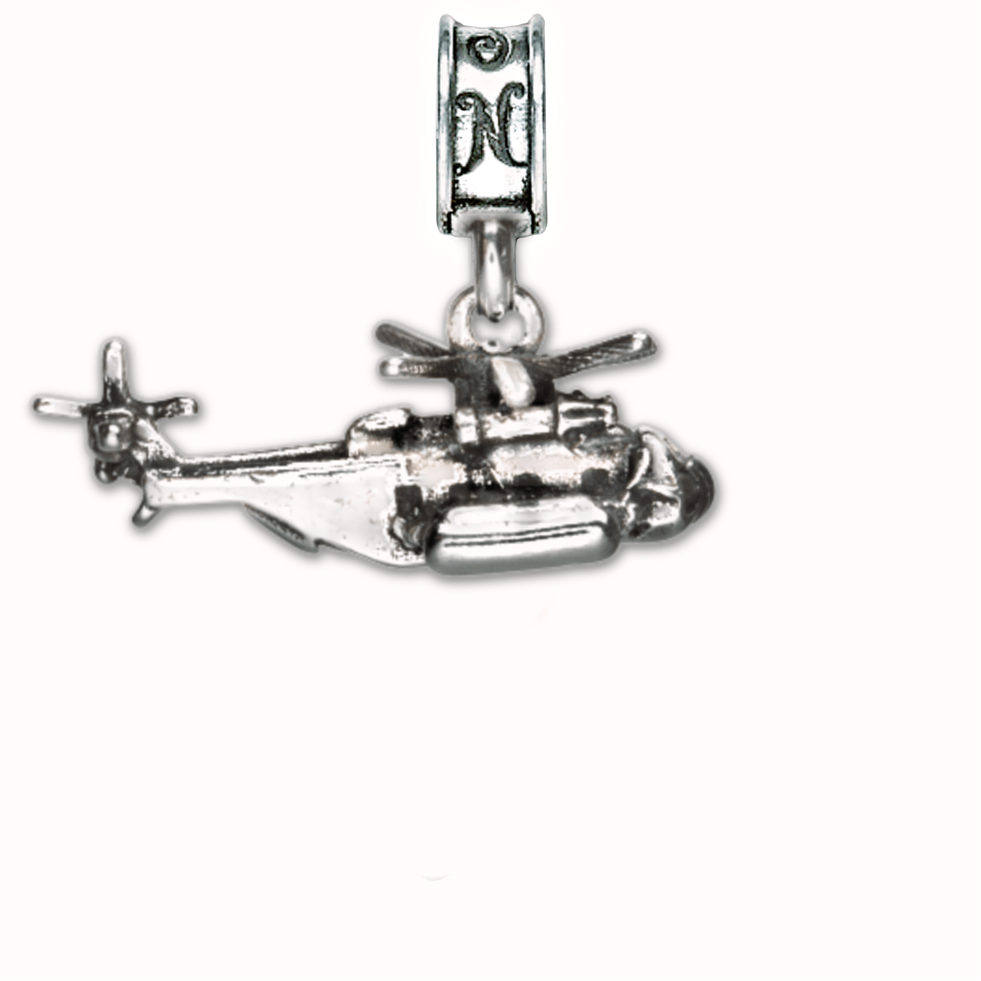 Sterling Silver Ch53 Military Helicopter charm, military jewelry, military charm. USMC , Army