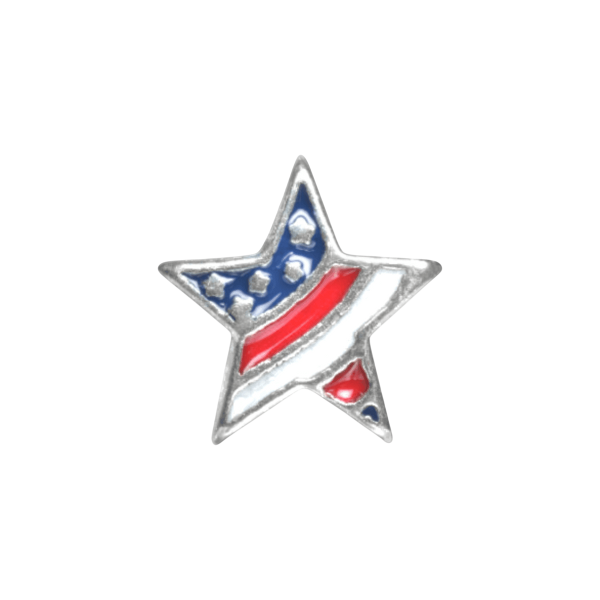 Wavy Patriotic Star Bead Charm
