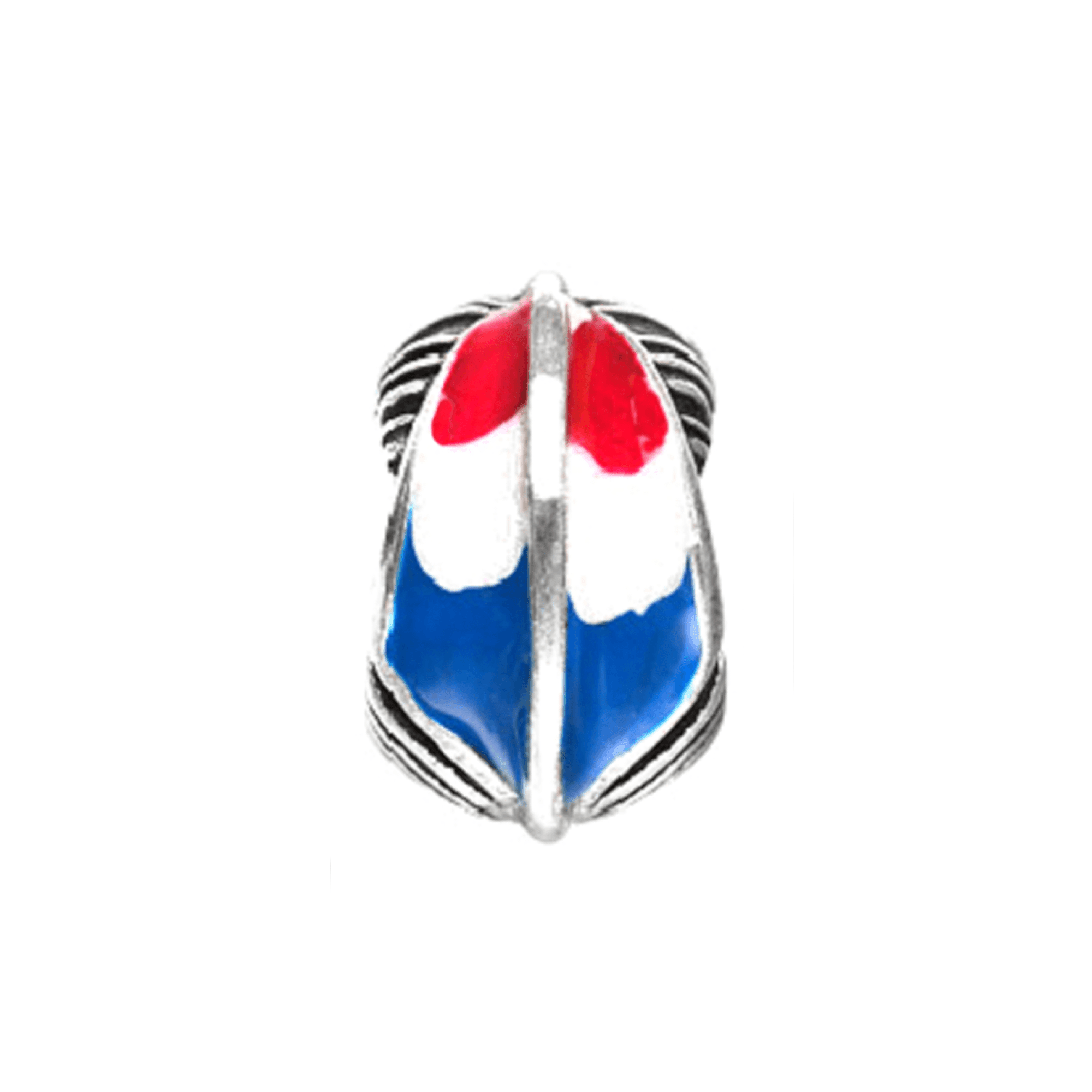 Native Feather (R/W/B) Bead Charm
