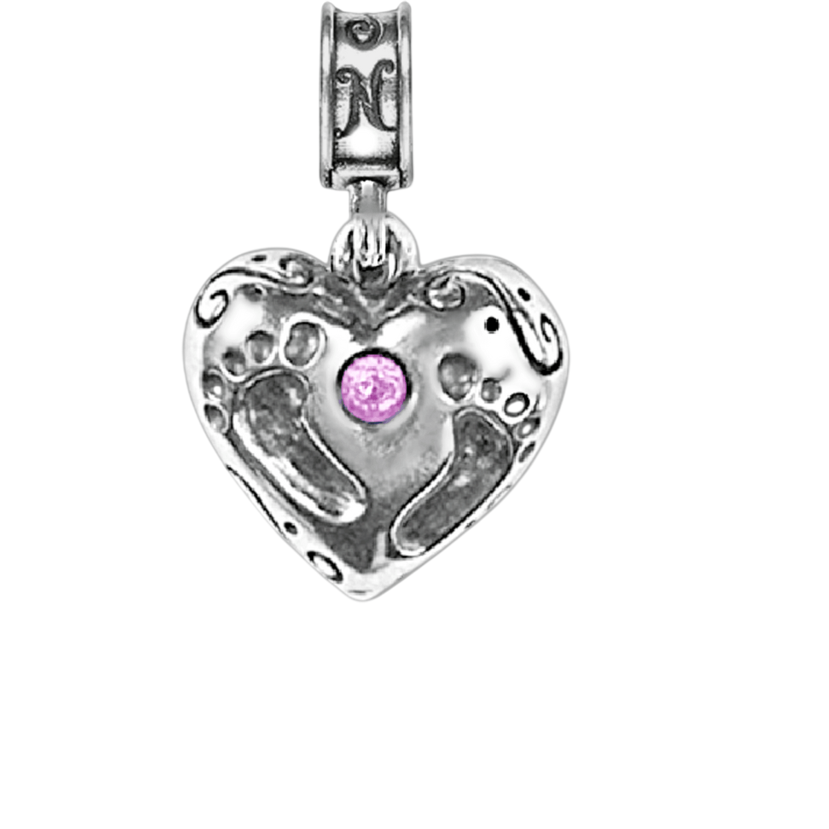 Baby Footprint Girl Dangle Charm