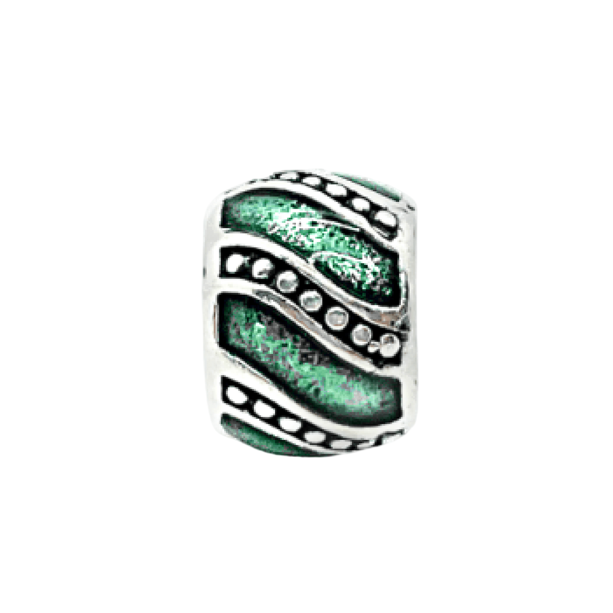 Swirl Green Bead Charm