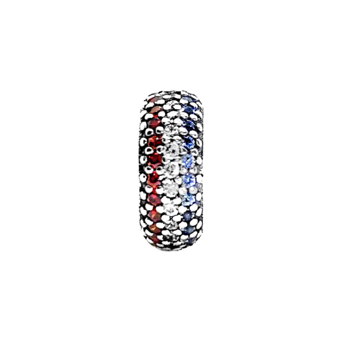 Coast Guard Striped Pave Spacer Bead