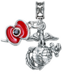 Military Jewelry, Military Charms, Marine Corps, USMC, Military Gifts, Eagle Globe Anchor Marine Corps Emblem Marine Veteran American Legion