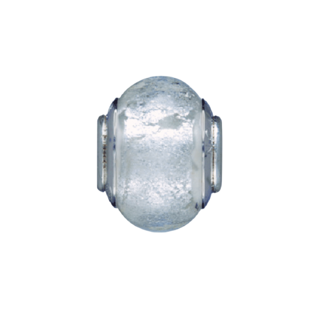 Silvered Snow Glass Bead Charm