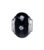Sterling Silver Colored Glass Bead Spacer Charm, military jewelry,