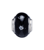 Sterling Silver Colored Glass Bead Spacer Charm, military jewelry,