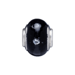 Sterling Silver Colored Glass Bead Spacer Charm, military jewelry,