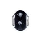 Sterling Silver Colored Glass Bead Spacer Charm, military jewelry,