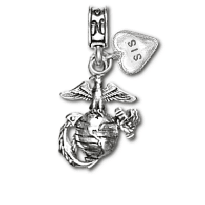 USMC, EGA, Eagle Globe and Anchor, Marine Corps Charm, Marine Corps Sister