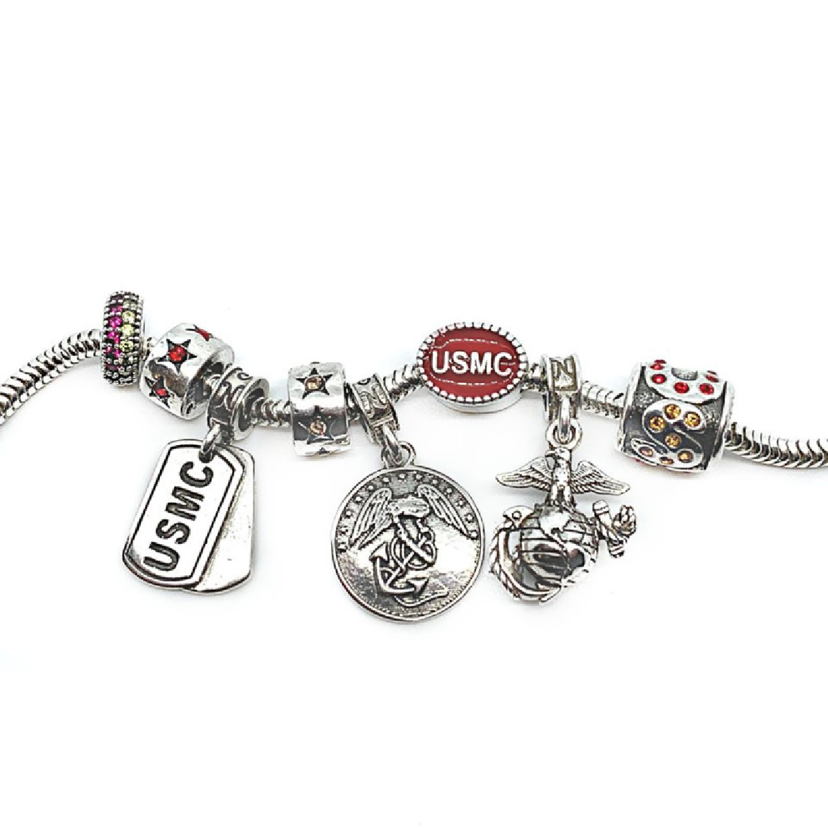 Marine Corps Bling Bead Charm