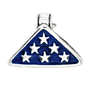 Sterling silver folded flag of honor charm