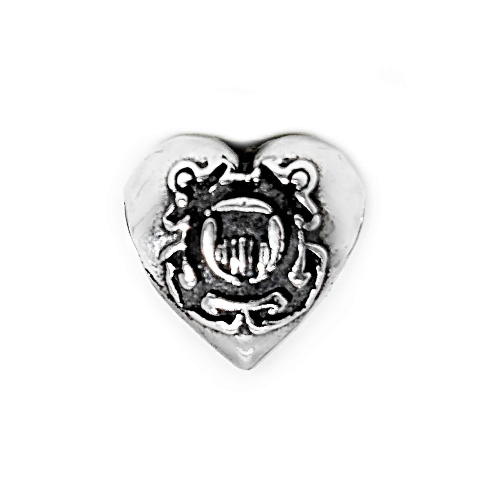Coast Guard, USCG, Bead Spacer, Sterling Silver Jewelry