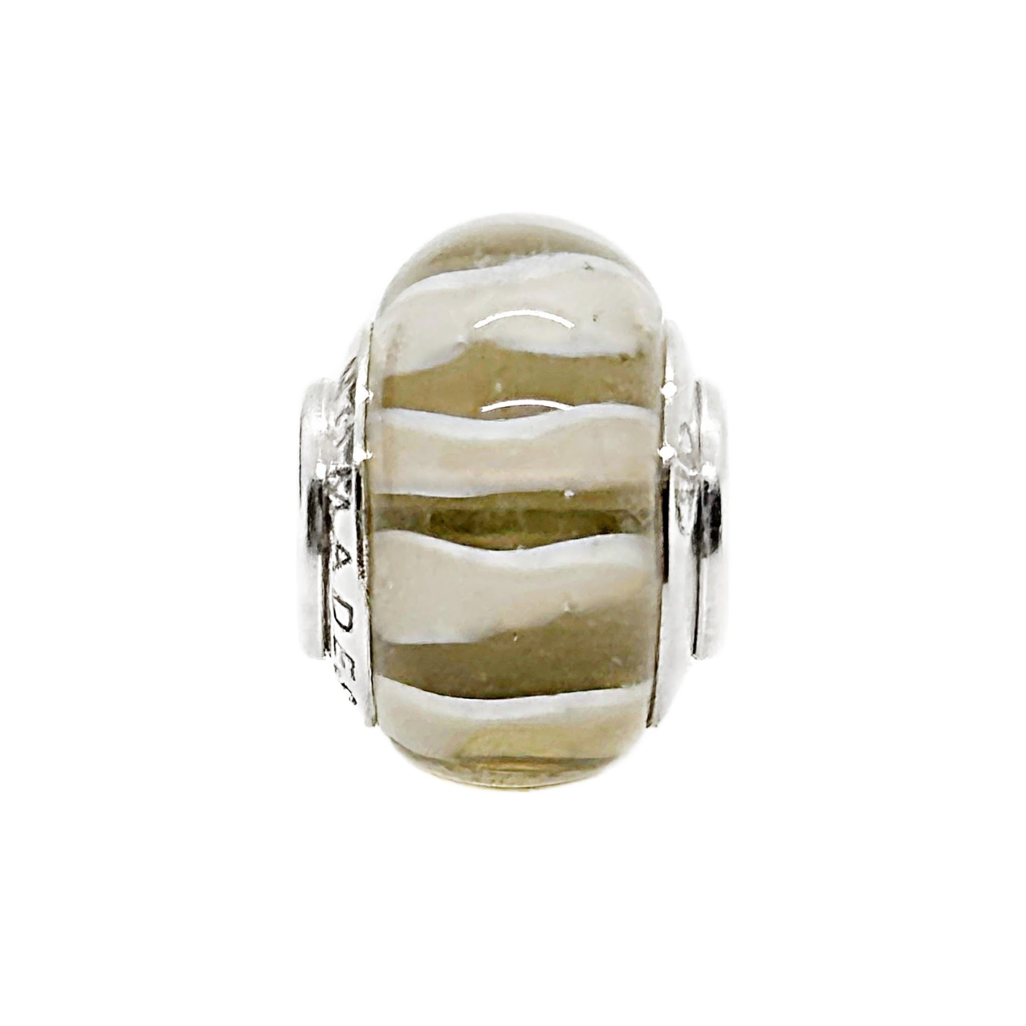 Khaki Striped Glass Spacer