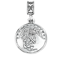 Marine Corps Button Sterling Silver Charm