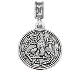 Navy Button Sterling Silver Charm