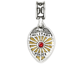 Military Police Badge, MP Badge Charm, Red/Gold