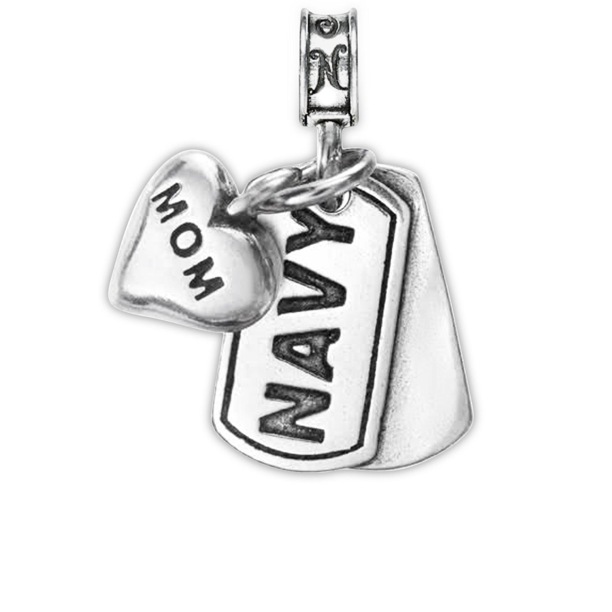 Military Jewelry, Military Charms, Navy, USN, Military Gifts, Navy Dog Tag, Navy Mom