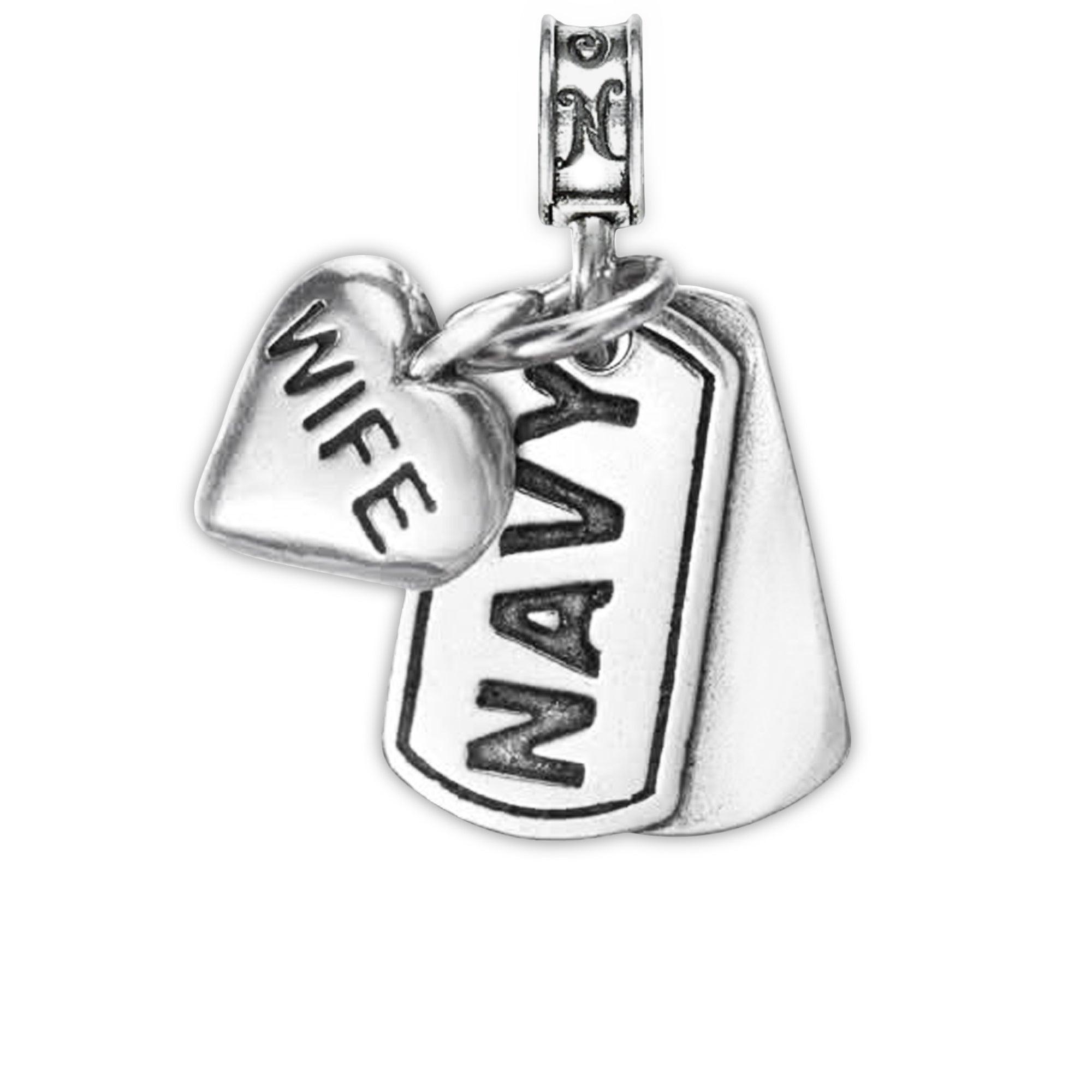 Military Jewelry, Military Charms, Navy, USN, Military Gifts, Navy Dog Tag, Navy Wife