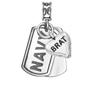 United States Navy, USN, Navy Dog Tag, Navy Brat, Navy dog tag charm, sterling silver Navy jewelry, military charm bracelet, .925 silver dog tag, Nomadés Navy collection