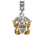 Military Jewelry, Military Charms, Navy, USN, Military Gifts, Navy Officer Crest Charm