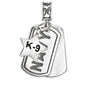 Navy dog tag charm, sterling silver Navy jewelry, military charm bracelet, .925 silver dog tag, Nomadés Navy collection