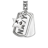 Navy dog tag charm, sterling silver Navy jewelry, military charm bracelet, .925 silver dog tag, Nomadés Navy collection