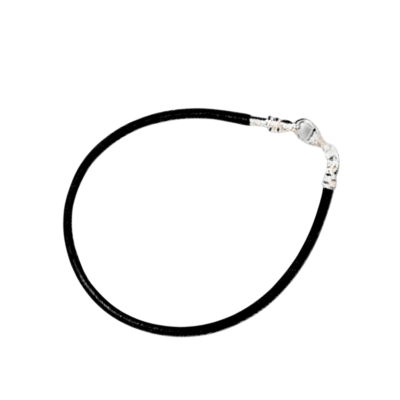 Leather Cord, Black Charm Bracelet
