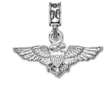 Military Jewelry, Military Charms, Navy, USN, Military Gifts, Naval Aviation Wings Charm, Silver