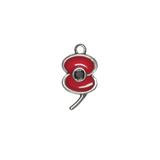 Military Jewelry, Military Charms, Military Gifts, Charm on a charm Poppy Charm
